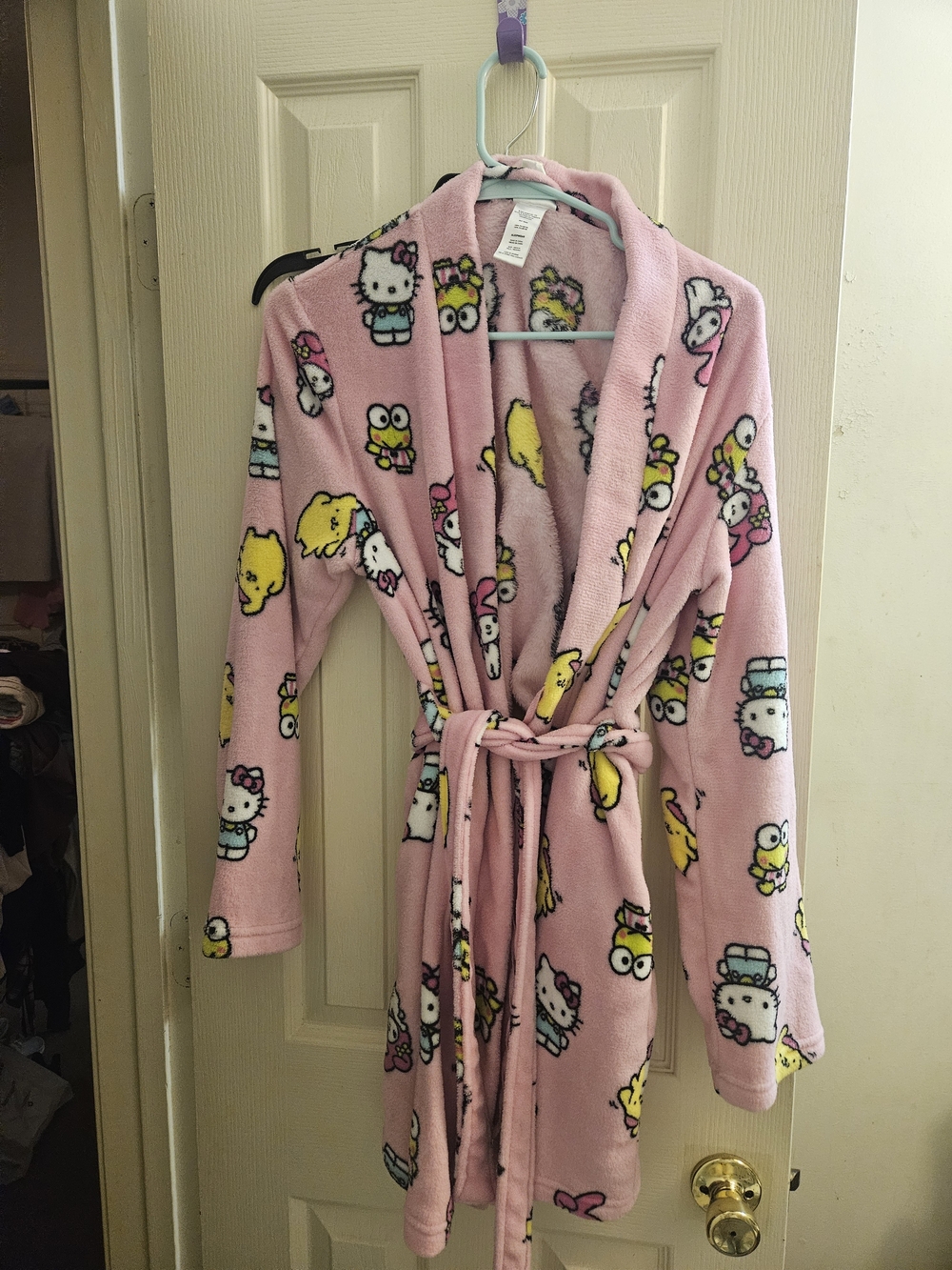 Hello Kitty Pink Kids Fleece Robe with Character Print
